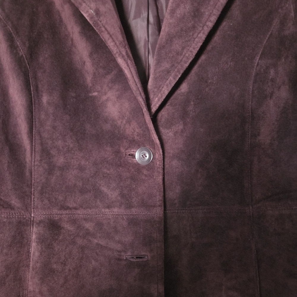 St. John Bay Women’s Vintage Genuine Leather Purple Sueded Jacket. Sz M Western - Picture 3 of 8